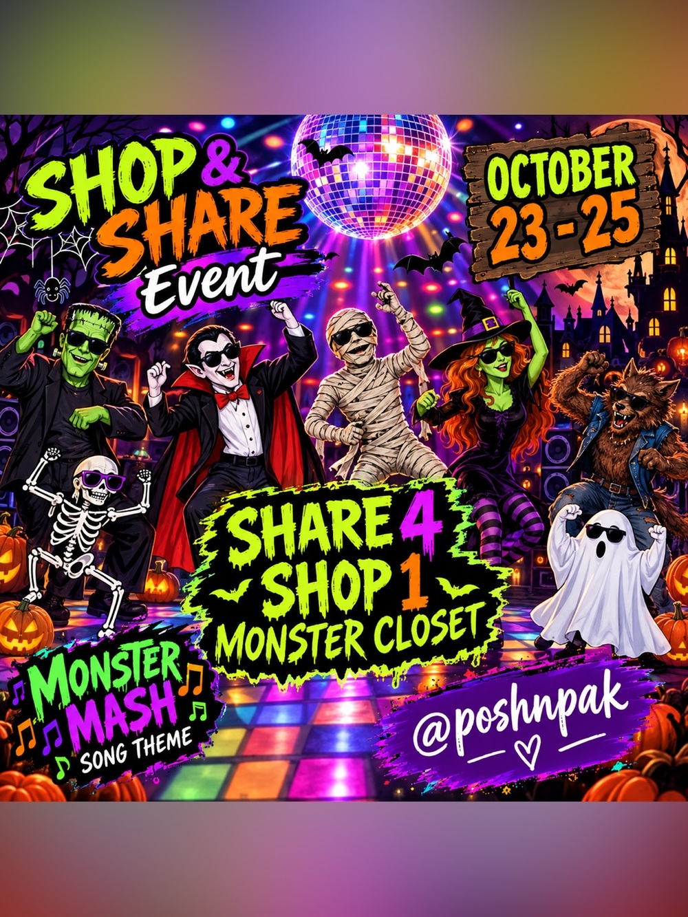 👻🪩🧛🏻‍♂️SIGN UP NOW!🪩🧛🏻‍♂️4th ANNUAL MONSTER MASH SHOP & SHARE OCTOBER 23 - 25👻🪩